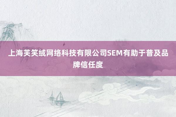 上海芙笑绒网络科技有限公司SEM有助于普及品牌信任度